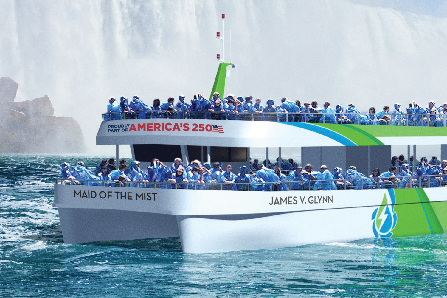 Maid of the Mist electric vessel James V. Glynn at Niagara Falls